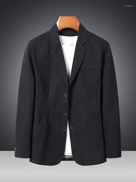 Erkek Suit 2024 Moda İş Beyefendi Elbise Yakışıklı Düz ​​Renk Hosting Seyahat Seyahat Düğün Işığı Aşağı Ceket Blazer A06