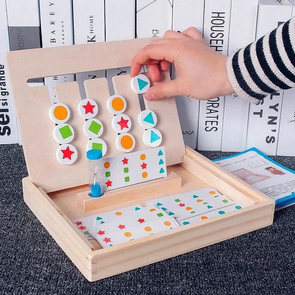 Kinder Holzspiele Puzzle Lehrmittel Montessori Frühe Pädagogische Form Farbabstimmung Spielzeug Logisches Denken Training 240104