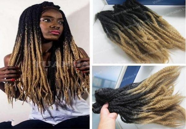 12 confezioni Testa piena bicolore 12A Marley Trecce Capelli 20 pollici Nero Biondo 27 Ombre Estensioni dei capelli sintetici Intrecciatura crespa 3121457