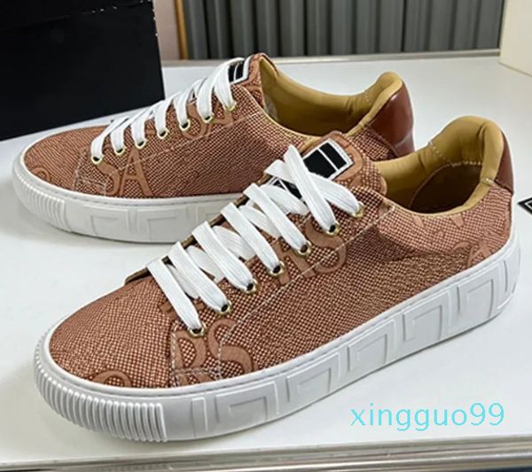 Damen Allover Greca Sportschuhe Muster Modenschau Muster Cover Canvas Paar Büro Freizeitschuhe Low Top Designer Mode Canvas