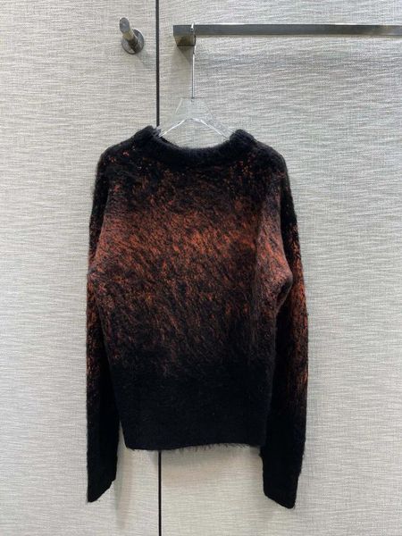 Maglioni da donna L'ultimo maglione pullover in mohair a colori sfumati all'inizio della primavera 2024 Qualità di fascia alta spesso e caldo