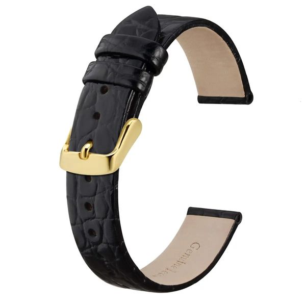 BISONSTRAP Damen-Uhrenarmbänder, Leder-Ersatzbänder mit polierter Edelstahl-Schnalle, 8 mm, 10 mm, 12 mm, 14 mm, 16 mm, 18 mm, 19 mm, 20 mm, 240104