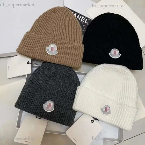 Moda monclair chapéu designer chapéus masculino e feminino gorro térmico chapéu de malha monclar boné de esqui marca bonnet alta qualidade xadrez crânio chapéu luxo quente boné