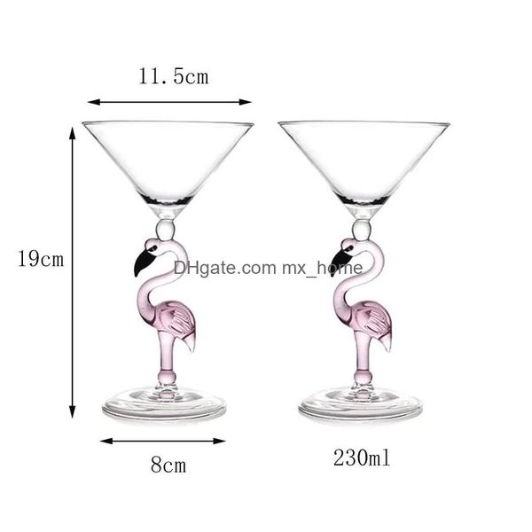 Bicchieri da vino Creativo Fenicottero Tazza di vetro Bordeaux Cocktail Champagn Calice Party Bar Bicchieri Regali di nozze Bevande per la casa Articoli Drop De Dhrvs