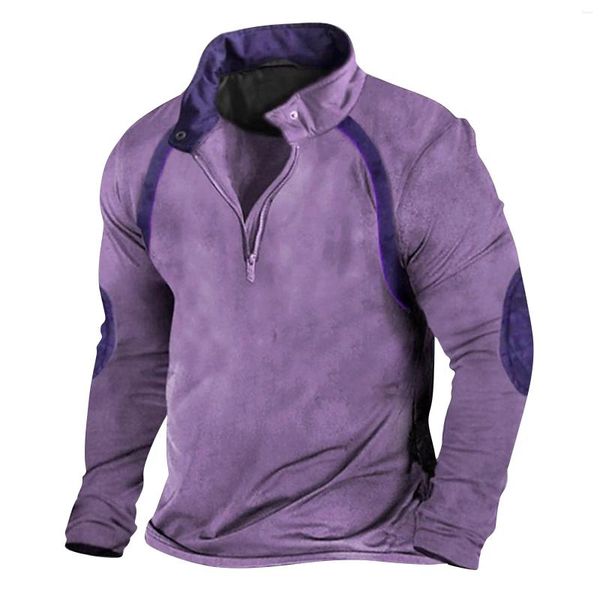 Felpe con cappuccio da uomo Vintage collo alto top mezza zip sportivo maglione a maniche lunghe abiti firmati da uomo camicia oversize