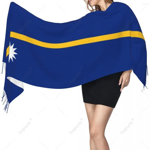 Sciarpe Sciarpa bandiera Nauru Pashmina Scialle caldo avvolgente Hijab Primavera Inverno Multifunzione unisex
