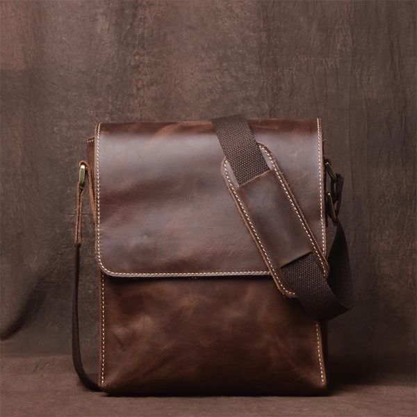 Handgefertigte Ledertasche für Männer, täglich, lässig, Umhängetasche, Vintage-Design, Sling, hochwertiges Telefon, Leathfocus 240104