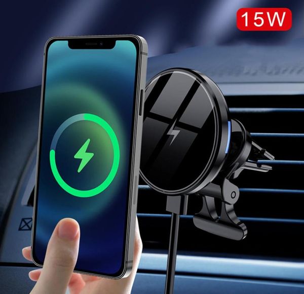 Magnetic Wireless Car Ladegerät Mount für iPhone 14 13 12 Pro Max 13 Mini 15W Schnellladelade Luftabzug Magnet Zubehör Auto Telefon HO7445779