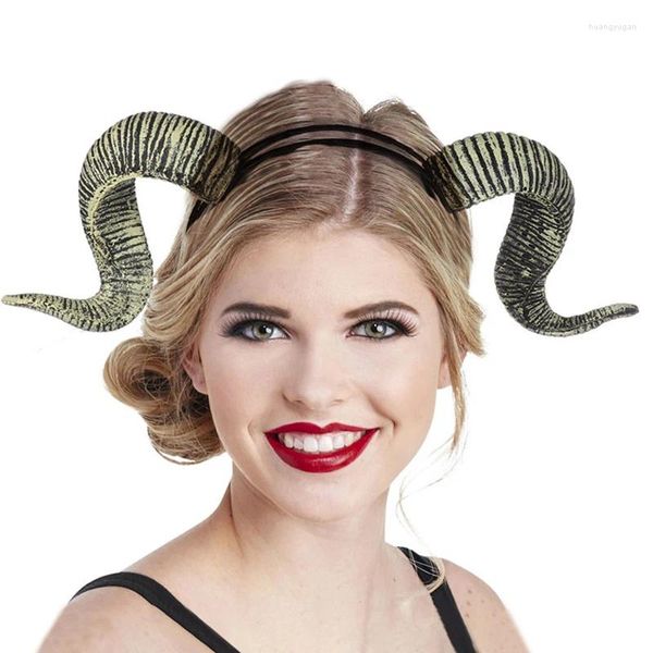 Party Supplies Frauen Männer Erwachsene Schafe Horn Stirnband Cosplay Dekor Haarspange Weihnachten Halloween Kopfbedeckung Haarband Requisiten Dämon Böse Gothic