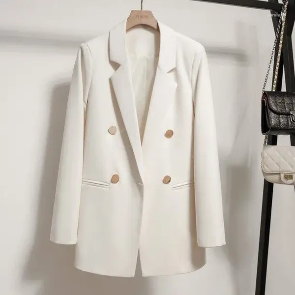 Jaquetas femininas outono inverno 2024 blazer jaqueta para mulheres moda coreana manga longa único botão senhoras do escritório casacos casuais