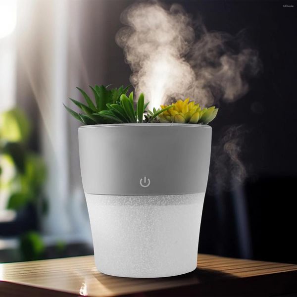 Vasen kleiner Luftbefeuchter 150 ml USB Powered Cool Nebel ruhig tragbar mit 2 Modi niedliche künstliche Sukkulente