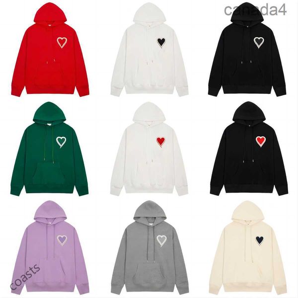 Tasarımcı Amis Pariss Hoodie Erkekler ve Kadın Nakış Klasik Aşk Büyük Bir Combo Pullover Yuvarlak Boyun Düz Renk Uzun Kollu Kazak Aşıklar Kapüşonlular Sıradan Top M Fnel