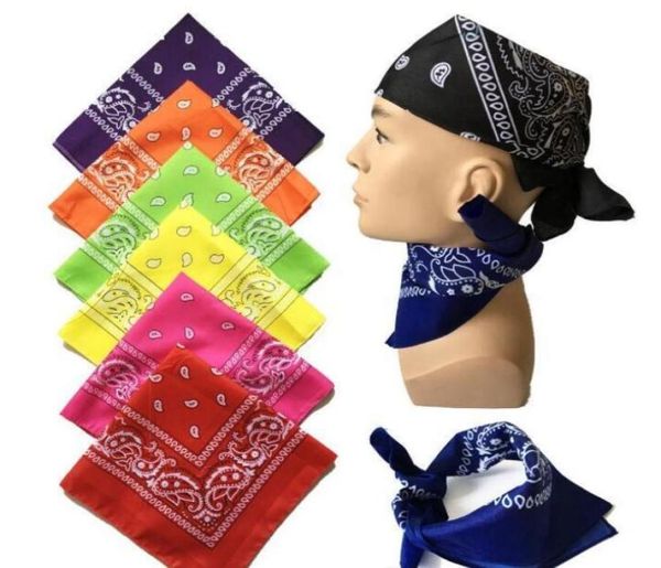 100 algodão lote dúzia bandanas 12 pçs cores misturadas cachecol bandana ao ar livre envoltório de mão para homem mulher gd5111674