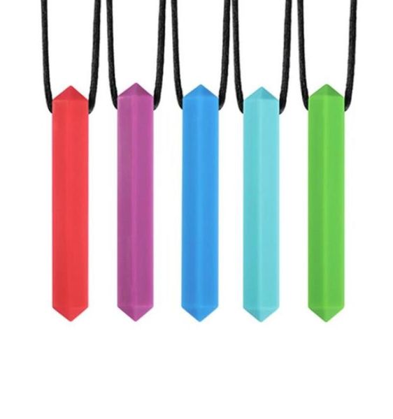 Ciuccio per bambini in 8 colori Collana da masticare Ciondolo per dentizione in silicone Commestibile per bambini autistici Mamma3865155