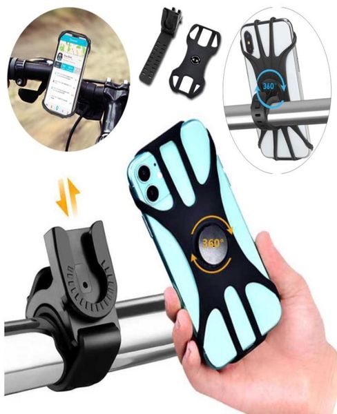 Supporto universale per telefono per bici Rotazione a 360 ° Supporto per telefono per bicicletta Supporto per manubrio per moto per staffa per telefono GPS 465 pollici1680444