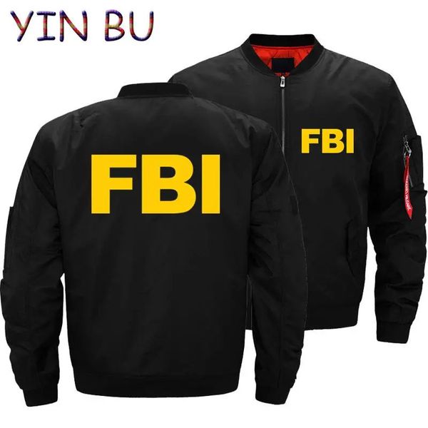 FBI Estados Unidos Jaqueta Escudo FBI Jaqueta Bomber Masculina Casaco Ma1 Grosso Corta-vento Air Pilot Homens Parkas Militares Roupas 240103