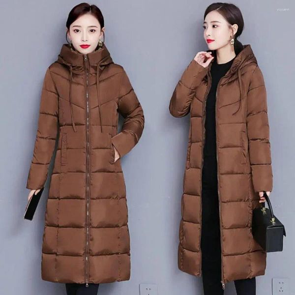 Casacos de Trench das Mulheres Chapéu Engrossar Casaco de Inverno Mulheres Luz Fina Jaqueta de Pato Branco Parkas Senhoras Longas Quentes Tamanho Grande Puffer Outwears