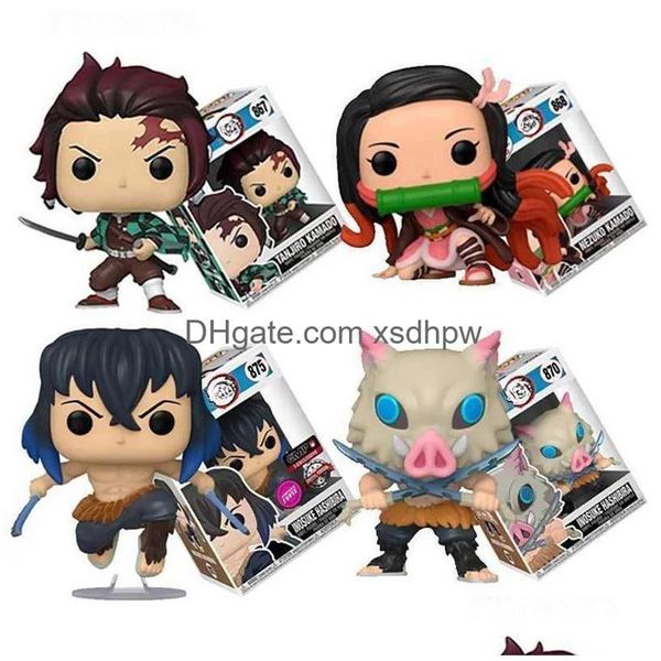 Aktionsspielzeugfiguren Funko Pop Kamado Tanjirou Nezuko Demon Slayer Figur PVC Modell Spielzeug Weihnachtsgeschenk T231010 Drop Delivery Geschenke Dhxe9