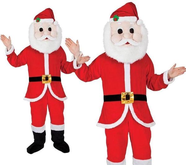 Costumi 2017 Fatto in fabbrica Costume da mascotte di Babbo Natale su misura Giorno di Natale Formato adulto Costume da cartone animato Festa in maschera Costo di Natale