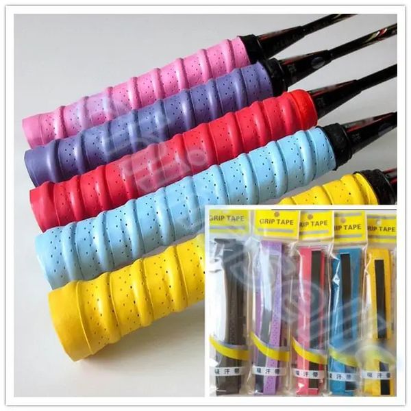 10 pçs overgrips raquete de tênis anti-skid suor fita absorvida envolve raquete de badminton overgrip pesca skidproof suor faixa aperto 240104