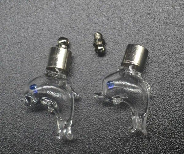 Anhänger Halsketten 300 teile/los Schraubverschluss 29,5 18 10,3mm Delphin Glasfläschchen Name Oder Reis Kunst Halskette Mini Flasche Schmuck