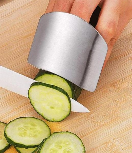 Protetor de dedo de aço inoxidável corte vegetal dedo mão protetor guarda ferramentas cozinha jxw0722582712