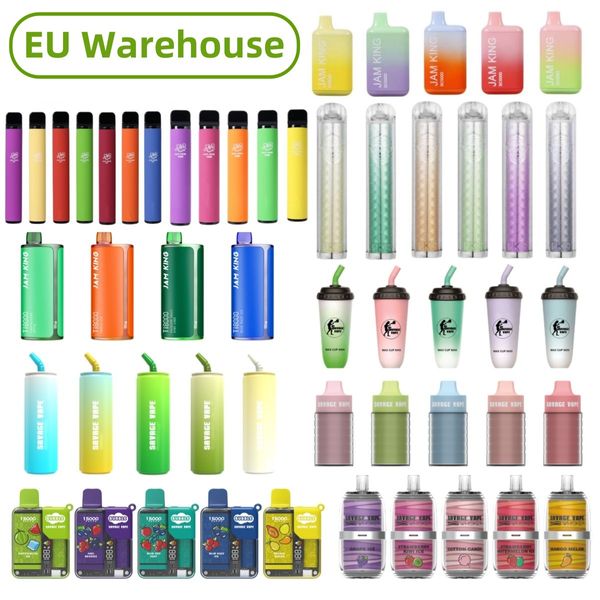 Vapes EU Warehouse E-Zigarette Jam King Vape Savage Vape Puff 12k 16k 15k 10k 9k 8k 6k 5k 1600 600 15000 12000 9000 10000 Schneller Versand MOQ 1PC vs. Rornado