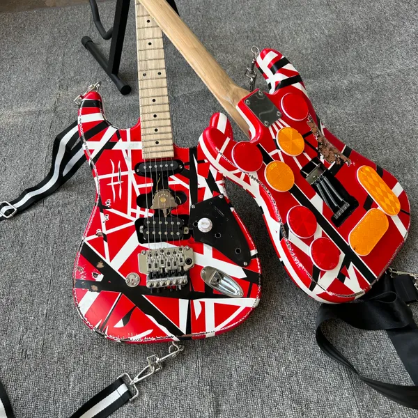 STCK relics 82 versione Eddie Van Halen Fran-ken Chitarra elettrica / Striscia nera bianca / Invecchiato pesante / Spedizione gratuita