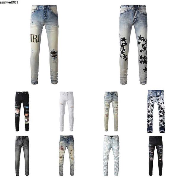 Jeans masculinos Mens Designer Mens Paige Moda Skinny Straight Slim Não Elástico Rasgado Jeans Design Calças Joelho Rasgo Mens Apertado Tamanho 28-40 Estilo Longo Verão Kekx