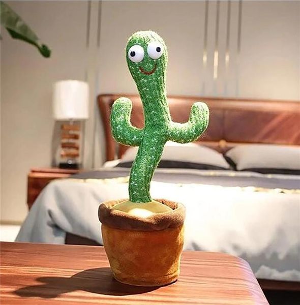 Bambole Cactus Peluche Elettrico Canto 120 Canzoni Ballare e suonare Registrazione luminosa Imparare a parlare regali di compleanno creativ1176402