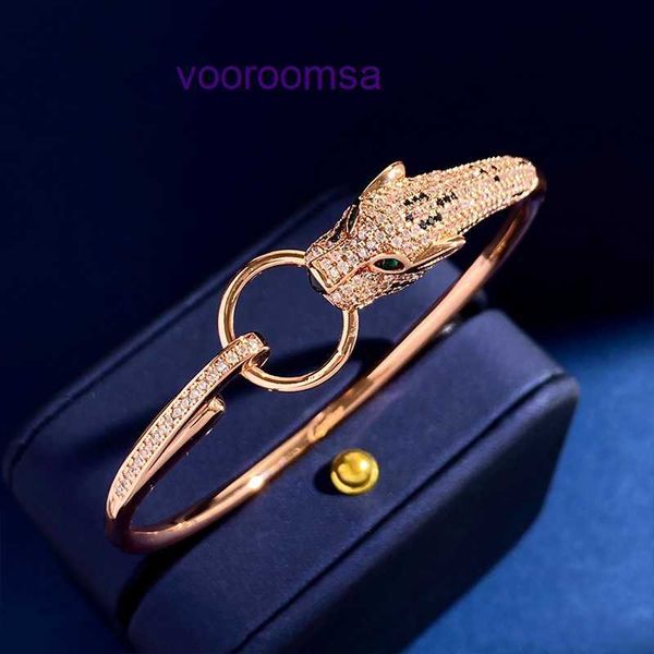 Designer-Schmuck Carter-Armbänder Ins heiße empfohlene Kupfer-vergoldete Ring-Leoparden-Diamant-Set-Roségold-Armband mit Original-Box-Pan