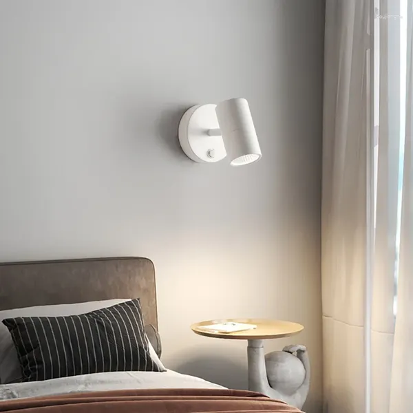 Lâmpada de parede led carregamento da bateria lampara simples interruptor toque mestre para o quarto luz decorativa decoração para casa abajur luminaria