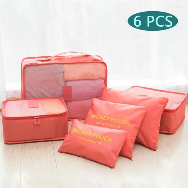 Bolsas de armazenamento Bolsa de viagem portátil Bagagem impermeável portátil Pouca de roupas de embalagem de embalagem viagens de rede multifuncional