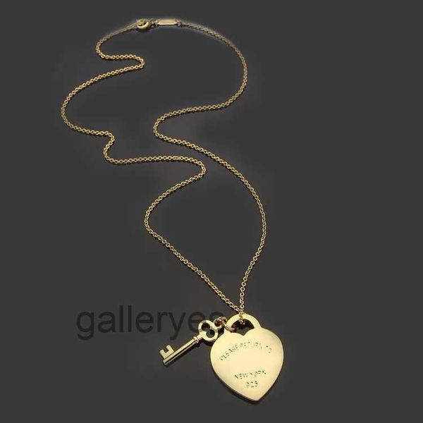Mulheres amor coração pingente colares designer jóias chave para mulheres ouro/prata/rosa com pacote completo de marca como presente de Natal de casamento 6A2B 6A2B