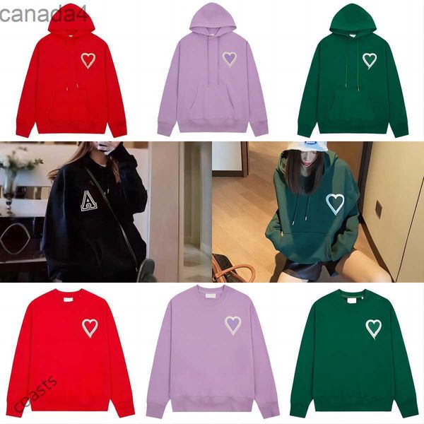 Designer Hoodie Masculino e Feminino Bordado Paris Amis Pescoço Redondo Pulôver Clássico Amor Cor Sólida Manga Longa Suéter Casal Estrela Net Vermelho Mesmo Estilo Mi 1O30