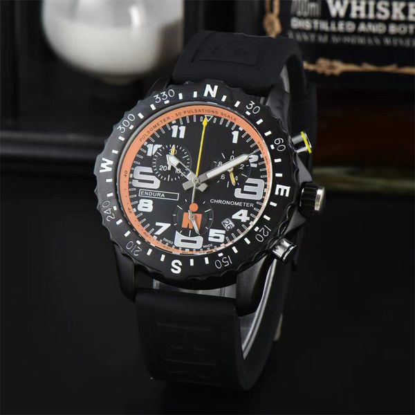 Marca superior de alta qualidade BREITLINX ENDURANCX Professional Endurance Leather Strap Mens Watch Multi-Function Chronograph Designer Movement Quartz Watch