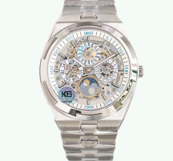 Relógio automático para homens totalmente em aço inoxidável esqueleto turbilhão mecânico fase da lua DayDate à prova d'água luminoso relógio de negócios de luxo Relojes para hombres