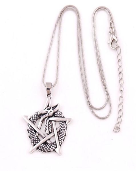 HY083 Collana con ciondolo a forma di pentagramma con alfabeto runico retrò indiano nuovo stile con ciondoli religiosi per uomo2228874