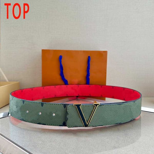 Neuer Designergürtel für Männer 10A Top-Qualität Gürtelschnalle Mode Grün Blau Canvas Leder Damengürtel 4,0 cm Taillenband mit Box und Staubbeutel