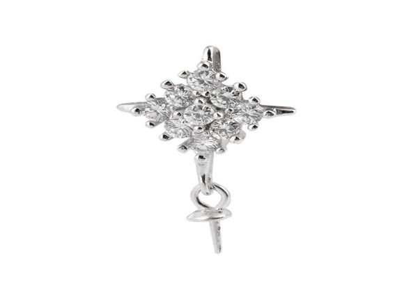 Ciondolo con perla goccia Cubic Zirconia Montature in argento sterling 925 per ciondola perla Gioielli fai da te 5 pezzi8711823