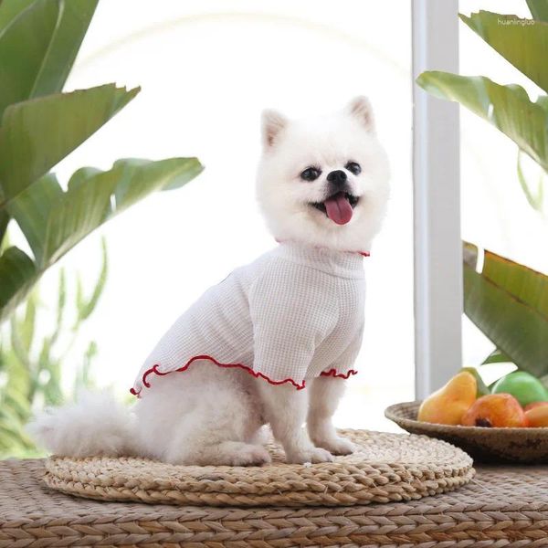 Abbigliamento per cani Vestiti per animali domestici T-shirt per gatti Camicia per arricciare il fondo Forniture in stile frutta a due zampe per cuccioli di cane