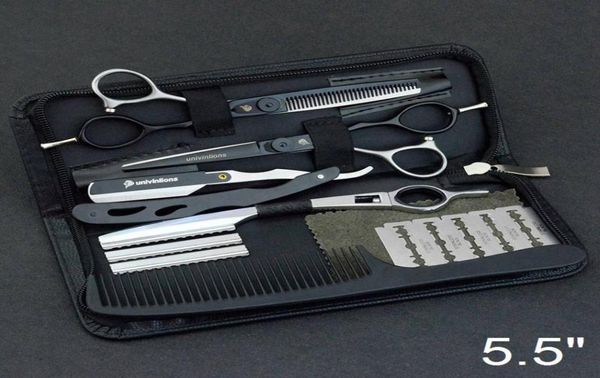 55quot Barbers Haarschneideschere Japanstahl Friseurschere Kit Haarschneidemaschine Salonwerkzeuge Haarausdünnungsschere Barber7950128