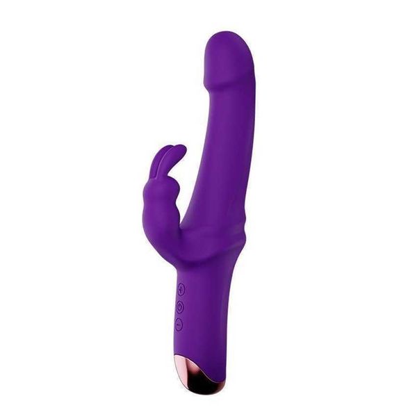 Dispositivo per masturbazione femminile in gomma morbida con doppio shock stick, giocattolo per massaggio clitorideo, sesso adulto 231129