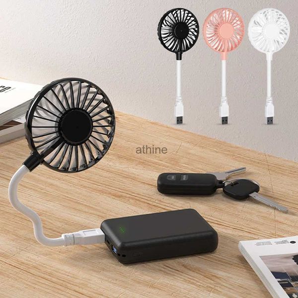 Ventiladores elétricos Creative Office Summer Cooling Fan Portátil Ventilador de entrada USB Ajustável Mini Fan Brushless Mute Fan Laptop para dormitório doméstico ao ar livre YQ240104