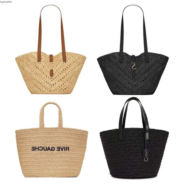 Clássico Bolsa Praia Womens Rive Gauche Tote Basket Bag Homem Embreagem Weave Palha Grande Designer de Compras Messenger Moda Crossbody Ombro