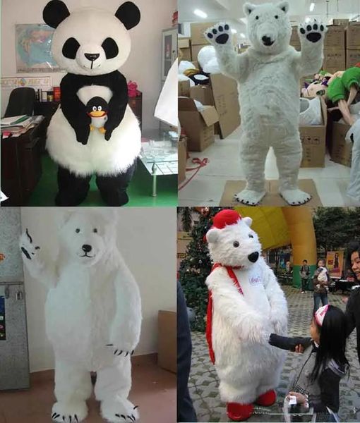 Trajes 2017 quente adorável urso polar mascote traje adulto tamanho tema animal urso branco mascote roupa terno fantasia vestido