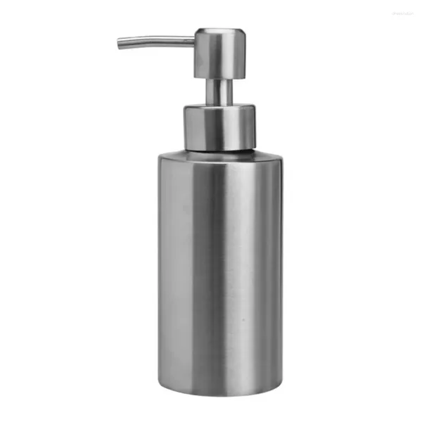 Dispenser di sapone liquido Lavaggio a mano in acciaio inossidabile Antiruggine portatile Sostituzione riutilizzabile Contenitore per bottiglia per lavandino del bagno 20 5x5 5 cm