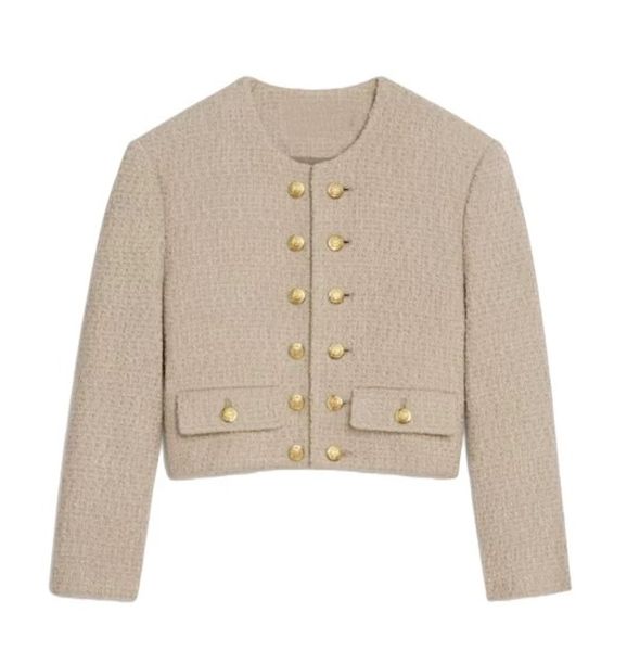 CE Nuovo 2024 primavera Giacca da donna di marca Moda high-end autunno inverno classico LOGO cappotto di tweed Tempo libero Primavera nero Cappotti cardigan compleanno Regalo di giorno di Natale 05