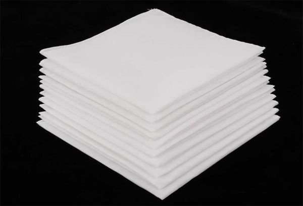 10шт мужские белые носовые платки 100% хлопок квадратный супер мягкий моющийся носовой платок нагрудный карманный платок 28 x 28см T2006184513028