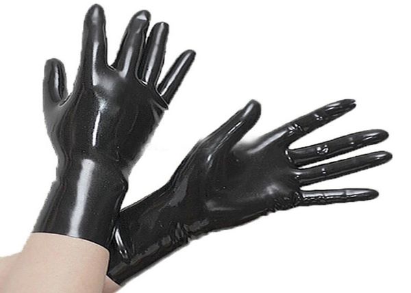 Gants courts en Latex 04mm, tenue de Club pour robe Catsuit, Costume fétichiste en caoutchouc 4472323